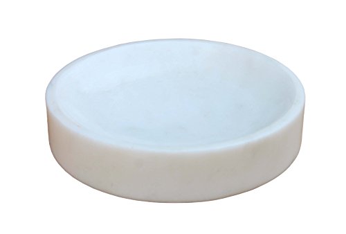 KLEO Marmor Stein Seifenschale Seifenhalter Seifenkiste Bad Badezimmer Zubehör - Marble Stone Soap Dish (Weiß)