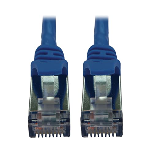 Tripp Lite Cat6a 10G Ethernet-Kabel, Knickschutz, geformt, schmal, STP-Netzwerk-Patchkabel (RJ45 M/M), blau, 4,5 Meter, Herstellergarantie (N262-S15-BL)