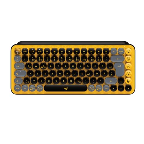 Logitech POP Keys Mechanische kabellose Tastatur mit anpassbaren Emoji-Tasten, Kompaktes Design, Bluetooth- oder USB-Verbindung, Multi-Device, OS-kompatibel - Blast