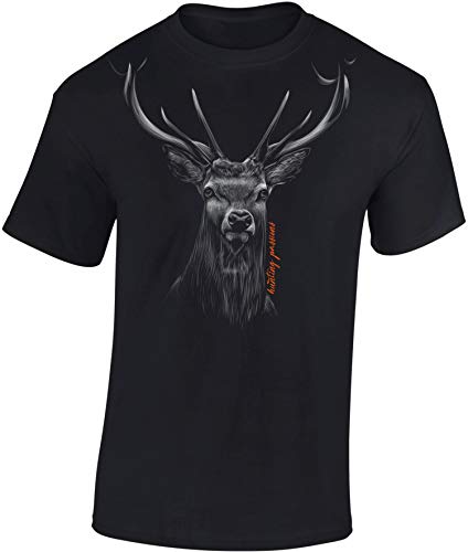 Jäger T-Shirt Männer - Hunting Passion - Geschenk für Jäger - Jagd Tshirt Herren - Jäger Kleidung Jagd Zubehör (Schwarz 5XL)