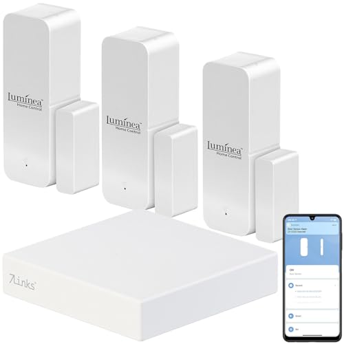 7links ZigBee-Gateway-Hubs: HomeKit-Set: ZigBee-Gateway + 3x Tür-/Fenstersensor, Sprachsteuerung (Apple Homekit Fenstersensoren, Funk-Fensterkontakt)