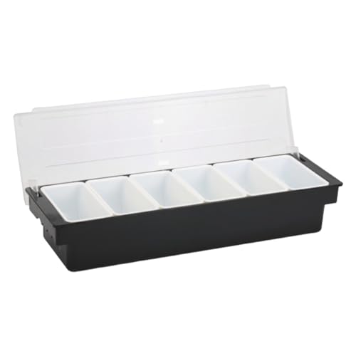 Gewürzbox, Gewürzbox, Obst-Gemüse-Gewürzbehälter mit Deckel, Spenderschale, Kunststoff-Eiscreme-Salat-Bar-Organizer für Restaurantbedarf 6Gitter