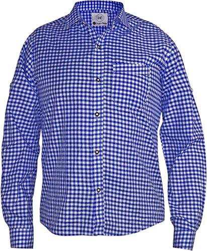 Harrys-Collection Kariertes Trachtenhemd für Trachtenlederhosen, Größen:XXL, Farben:blau