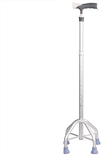 Stöcke Gehstock Praktische Vier-Fuß-Krücken für den Alten Mann Behinderten-Vier-Fuß-Stöcke Teleskop-Aluminium Anti-Rutsch (Silber 99)
