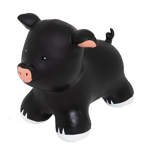 GERARDO'S Toys Hüpftier Schwarzes Schweinchen. Hüpftiere ab 2 Jahr und ab 3 Jahre. Aufblasbare Tiere Spielzeug Draussen oder Drinnen für Kleinkinder ab 24 Monaten.