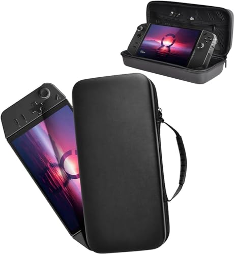 Buziba Tragetasche Hartschalen-Aufbewahrungstasche für Lenovo Legion Go Handheld-Spielkonsole, EVA-schützende tragbare Reise-Handtasche für Konsole und Zubehör (schwarz)