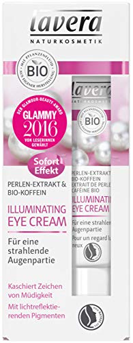 lavera Illuminating Eye Cream Perle, Bio Pflanzenwirkstoffe, Natural und innovative, Gesichtspflege 1er Pack (1 x 15 ml)