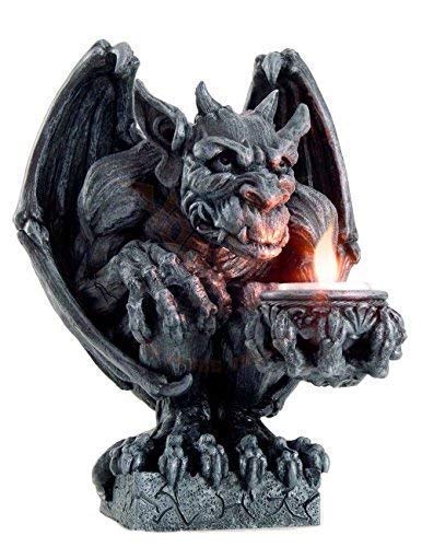 Gargoyle Figur mit Teelichthalter | Gothic Kerzenständer Kerzenhalter Drache