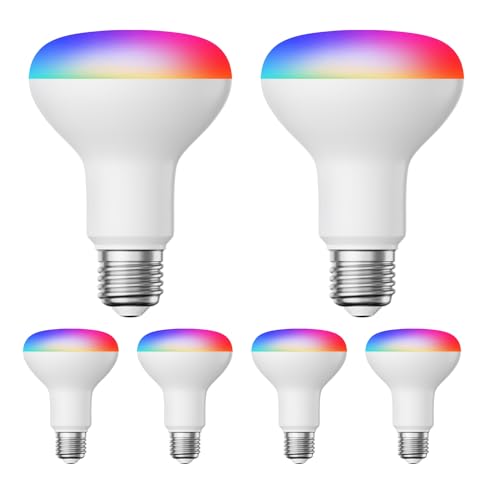 ledscom.de E27 LED RGB Spot, R80, warmweiß - weiß (2700-6300K), 9,9W, 950lm, Smart Home, WLAN, Alexa, matt, 6 Stk.