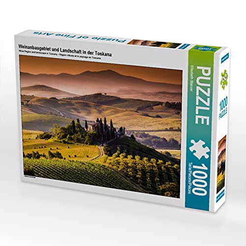 CALVENDO Puzzle Weinanbaugebiet und Landschaft in der Toskana 1000 Teile Lege-Größe 64 x 48 cm Foto-Puzzle Bild von Elisabeth Stanzer