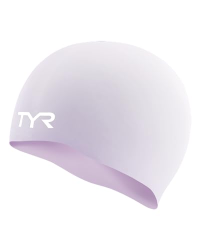 TYR Wrinkle Free Solid Silcone Adult Fit Swim Cap, Lilac