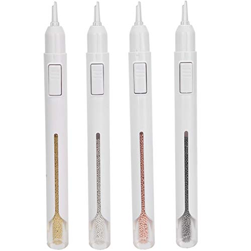 Maniküre-Punktierstift, langlebiger Nagel-Kugelschreiber, silberner Punktierstift, schwarzer Punktierstift, Nagelmalstift, für Maniküre-Werkzeuge, Salon, professionelle Verwendung zu Hause(1,0 mm)