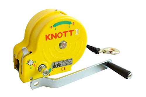 KNOTT Seilwinde 450 kg mit Gurt, Gelb