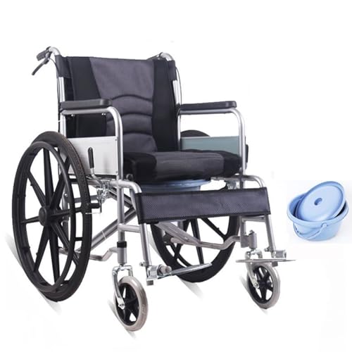 Faltbarer komfortabler Rollstuhl Outdoor Flexibler leichter Rollstuhl für Erwachsene Tragbarer robuster Scooter,Grey