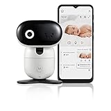 Motorola Nursery PIP1010 CON Baby Monitor-mit Kamera-Schwenken, Neigen, Zoomen und Nachtsicht-Wandhalterung-Motorola Nursery App-Raumtemperatur, Zwei-Wege-Kommunikation und Schlaflieder, Schwarz