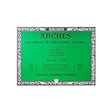 Arches 1795062 Aquarellpapier im Block (31 x 41 cm, 4-seitig geleimt, 300g/m² Feinkorn) 20 Blatt naturweiß