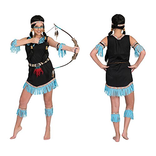Generique - Indianerin Kostüm mit Fransen blau M