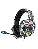 SPIRIT OF GAMER - Elite-H50 - Artic Gamer Audio Headset - Flexibles Mikrofon - Kunstlederkissen - SKULL LED RGB - 3,5-mm PS5 / XBOX X / PC / PS4 / XBOX ONE / Switch-Multiplattform