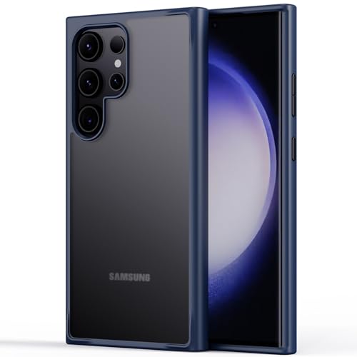 QANXGOG Hülle für Samsung Galaxy S24 Ultra/S24 Plus/S24, Hochfeste Matte PC-Rückplatte, Kameraschutz und Stoßdämpfendes Design,Blue,S24