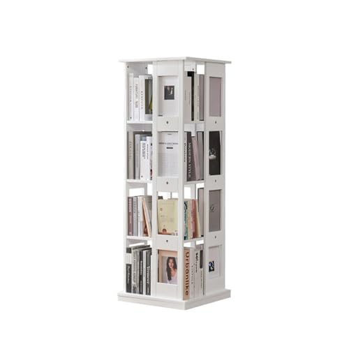 Drehbares Bücherregal, drehbares Bücherregal für Kinder, um 360° drehbares Bücherregal, offenes Design-Regal, für Heimbüro, Arbeitszimmer, Wohnzimmer