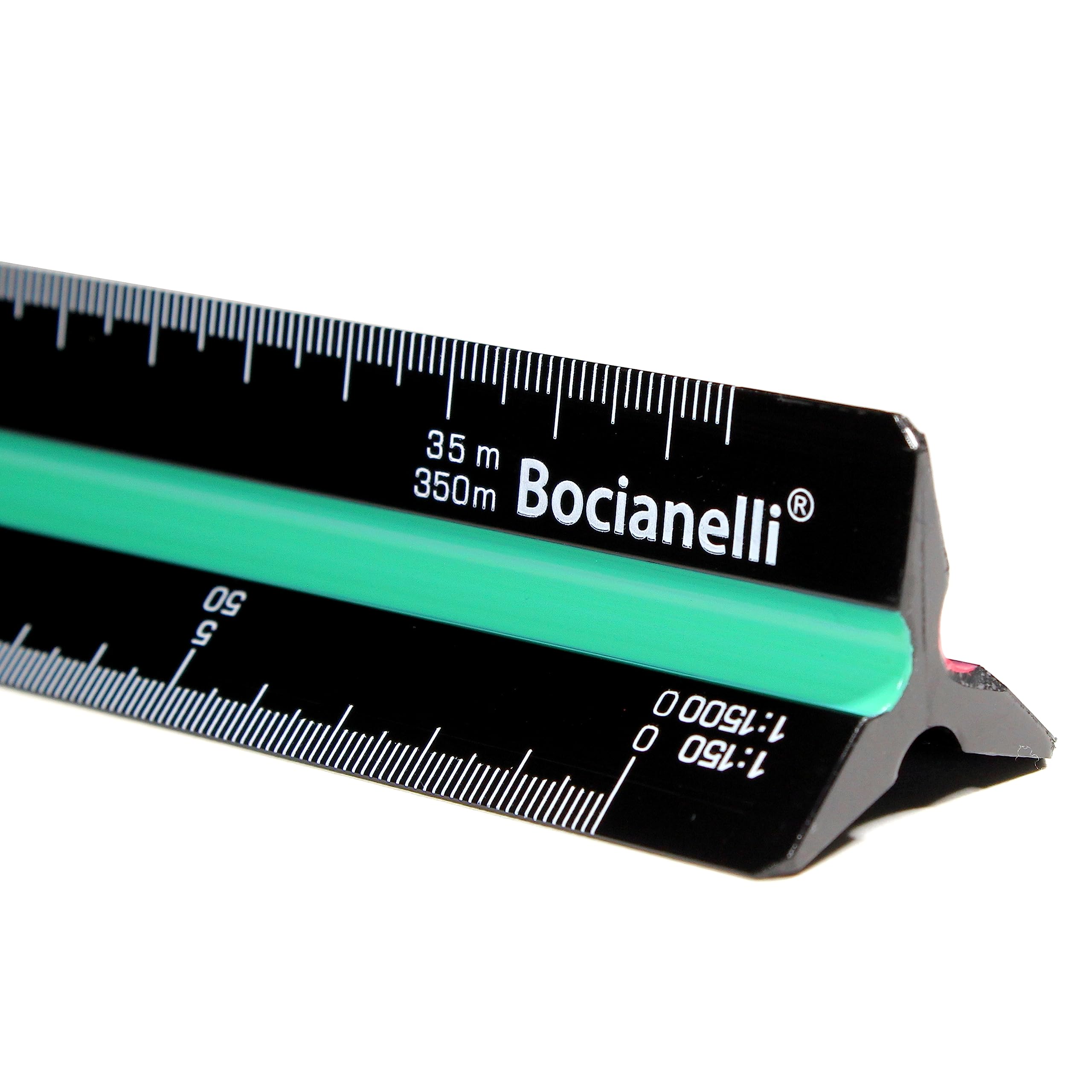 Bocianelli Maßstab Lineal 30 cm Kunststoff Dreikantmaßstab Maßstabslineal 1:20 1:25 1:50 1:100 1:125 1:150 1:200 1:500 1:1000 1:1250 1:1500 1:2500 Schwarz Lineal 30cm für Architekt oder Ingenieur