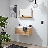 Home Deluxe - Badmöbel-Set - WANGEROOGE Big Holz - Medium - inkl. Waschbecken und komplettem Zubehör - Größe Waschbecken: ca. 80 cm | Badezimmermöbel Waschtisch Badmöbelset