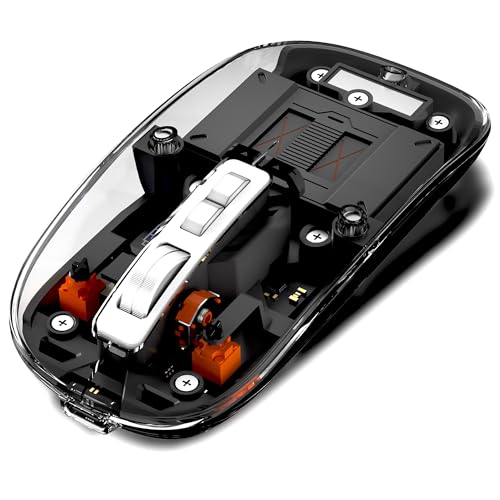 XtremeMac Kabellose Maus, ergonomisches Design, wiederaufladbar, Bluetooth & USB 2,4 GHz, 4 einstellbare DPI, Grau