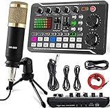 Streaming Microphone, Recording Microphone, Podcast Microphone Audio Mixer Kit and Live Sound Card, Condensator Microphone for PC/Laptop/Phone/Pad, Microphone for Streaming/Podcasting/Recording