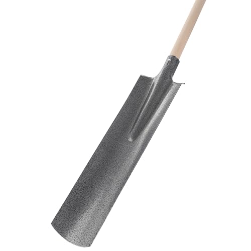 KOTARBAU® Drainierspaten 510 x 115 mm für 38 mm Stieldurchmesser Stahlblatt lang schmal zum Umpflanzen MIT HOLZSTIEL