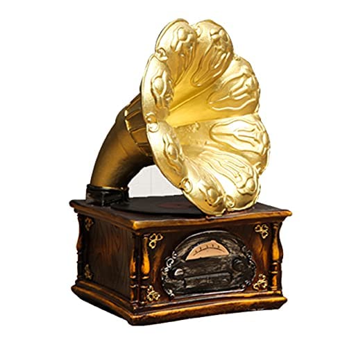 FZYE Phonograph Modell, Retro Phonograph, Vinyl Phonograph, Handwerk Dekoration, Retro Home Dekoration Big Horn Requisiten