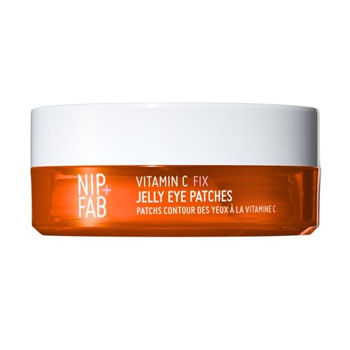 Nip+Fab Vitamin C Fix Jelly Eye Patches, 20 Pairs, Brightening Hydro Gel for Under-Eyes with 3 stable forms of Vitamin C