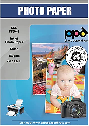 PPD 100 x A3 Inkjet Premium Fotopapier 180g Hochglänzend, Sofort Trocken und Wasserfest PPD-41-100