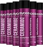 Syoss Haarspray Ceramide Complex Haltegrad (6 x 400 ml), mega starkes Styling Spray mit Ceramide-Keratin-Komplex für gestärktes Haar & 48 h Halt, mit UV-Schutz für die Haare