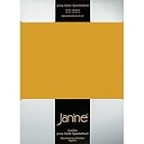 Janine Spannbettlaken Elastic - extra weiches und elastisches Spannbetttuch - für Matratzen 90x190cm bis 120x200cm honiggold