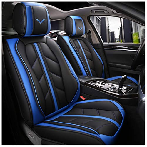 JDWBT Sitzbezüge Leder, vorderer und hinterer 5-Sitzer-Komplettsatz, Universal-Leder, Vier Jahreszeiten, kompatibel mit Airbag-Sitzprotektoren, wasserdicht.