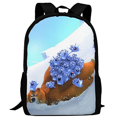 BRPOSOILYS Grizzy und Anime The Lemmings Schülertasche für Studenten, Laptop, Rucksack, Reisetasche, für Jungen und Mädchen, Schnitt Bär 21, One size