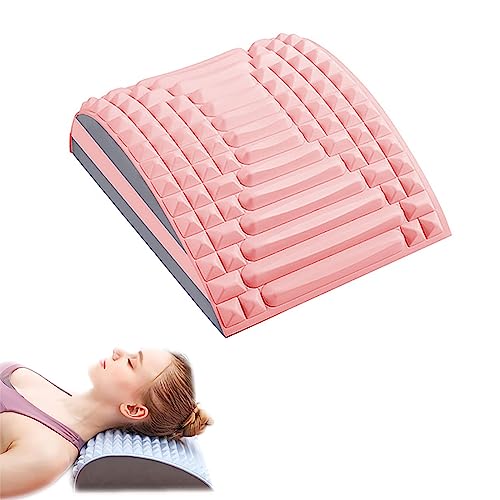 Refresh – Nacken- und Rückenstrecker, Nackenknacker zur Linderung von Schmerzen im unteren Rücken, Nacken- und Rückenstrecker, mehrstufig verstellbares Wirbelsäulenbrett (Pink)