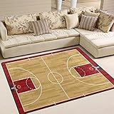 Use7 Basketball-Teppich im Retro-Stil, für Wohnzimmer, Schlafzimmer, 160 x 122 cm