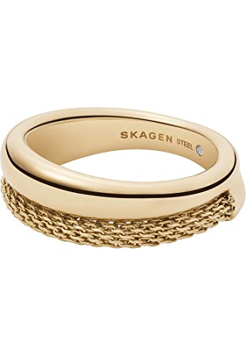 Skagen Damen Merete Gold-Tone Edelstahl Stack Ring, SKJ16017105.5