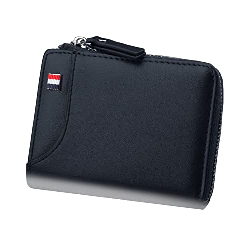 AQQWWER Herren Geldbörse Geldbörse for Männer Kurze lässige Kurze Brieftaschen Pu. Leder männlich Luxus kleine Zipper-Münzen-Tasche (Color : Black)