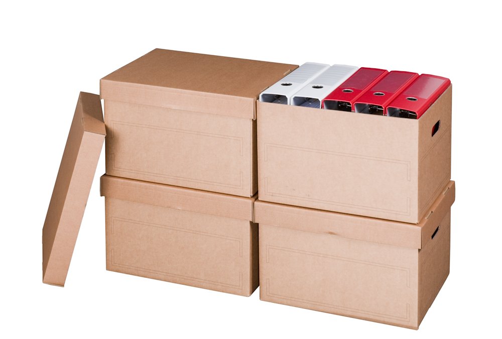 Smartbox Pro Archiv-Multibox und Automatikboden Ablagebox mit Deckel, 10-er Pack, braun