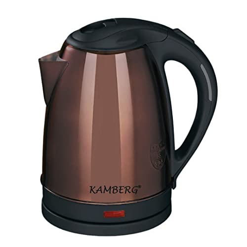 Kamberg - Elektrischer Wasserkocher, Edelstahl, 18/10 – 1,8 Liter – 1500 W – schnelles Kochen – kompaktes Design – BPA-frei – Bronze – 0008128