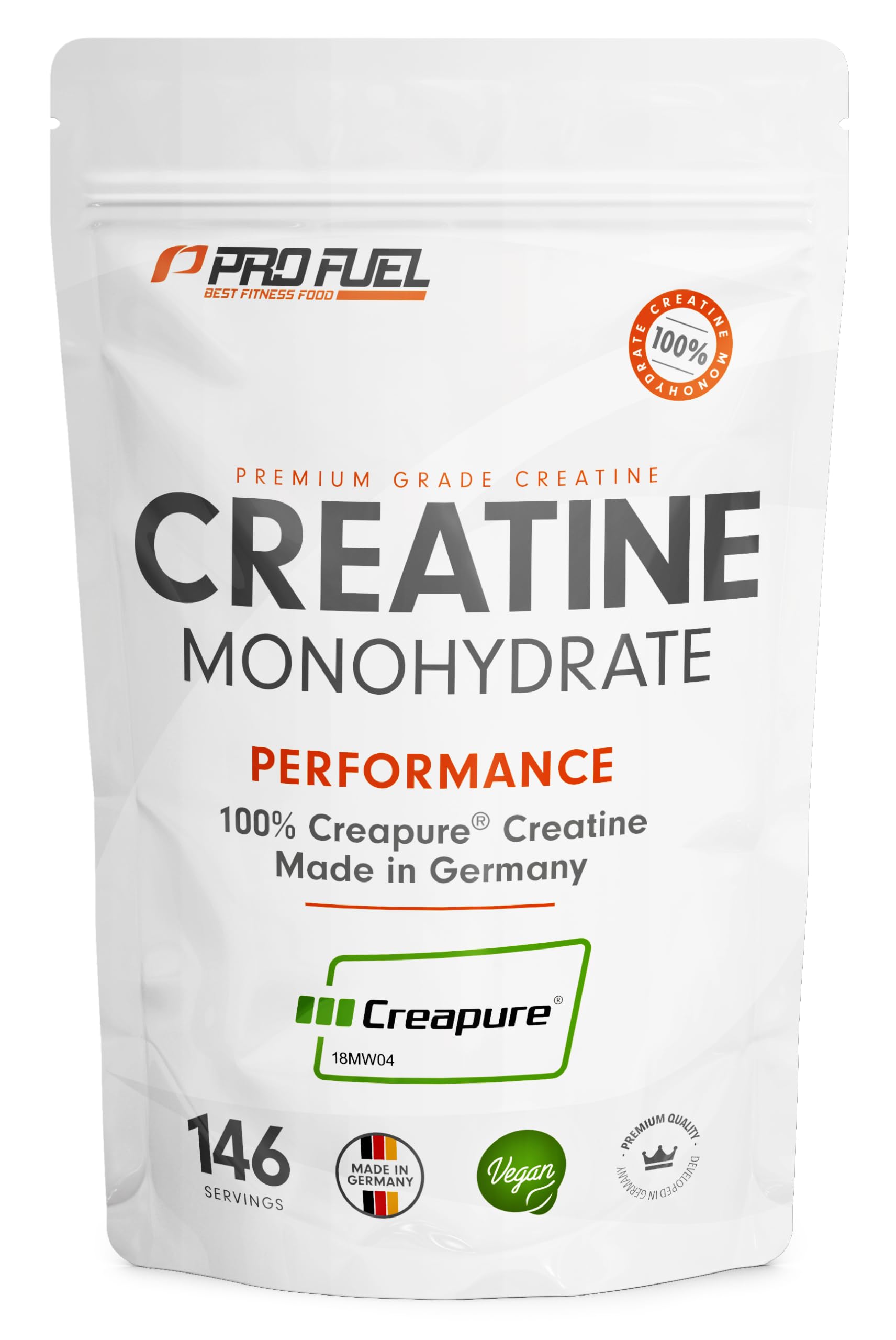 Creapure® Creatin Monohydrat Pulver 500g - das Premium Creatine aus Deutschland - extra hochdosiert für Fitness & Kraftsport - hochwertiges Kreatin 100% Made in Germany & vegan