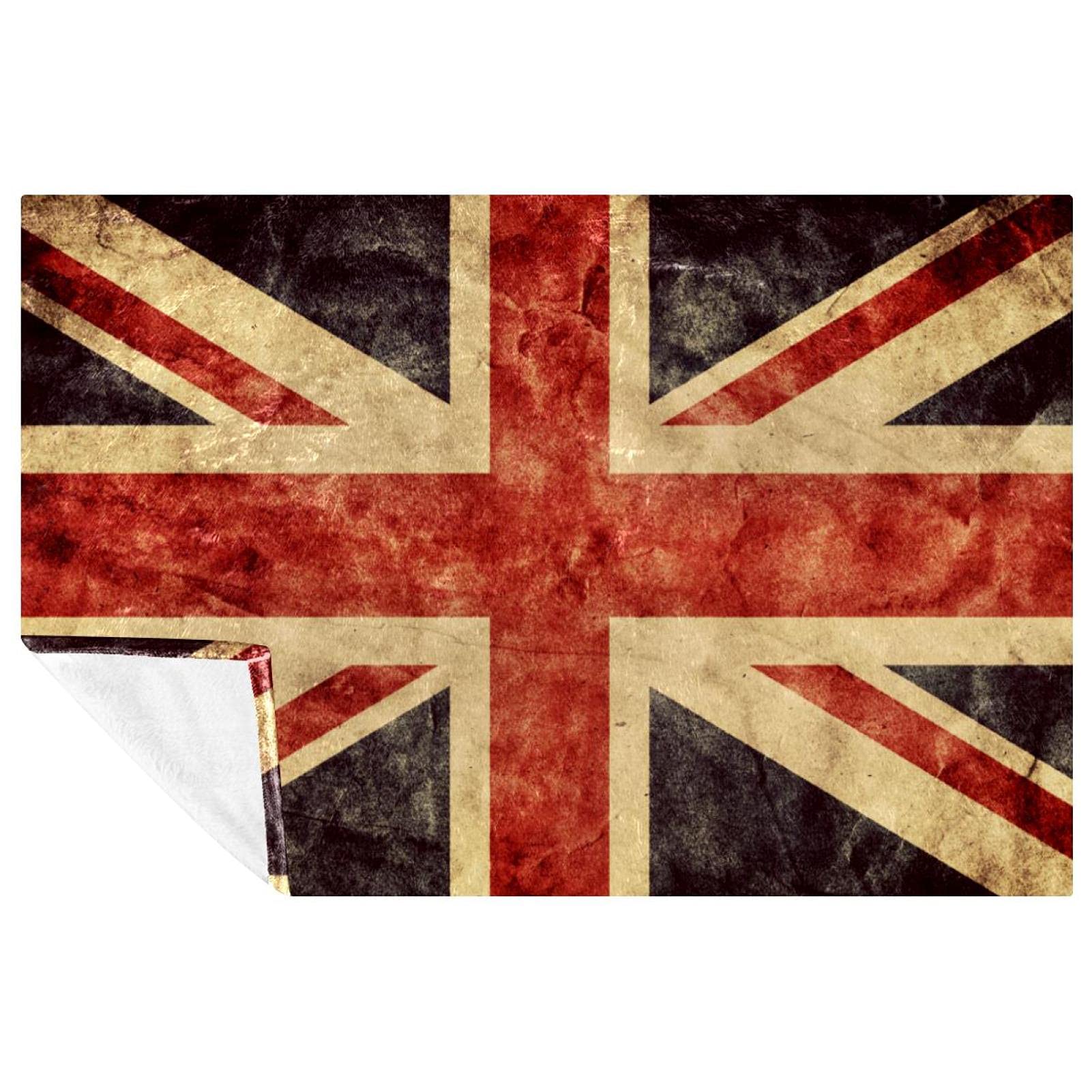 BestIdeas Decke mit britischer Flagge im Vintage-Stil, weich, warm, gemütlich, Überwurf für Bett, Couch, Sofa, Picknick, Camping, Strand, 150 x 200 cm
