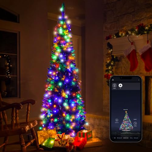 FLINQ 160 LED Lichterkette - Smarte Weihnachtsbeleuchtung - Drahtlos - Bluetooth - 19 Meter - App-Steuerung - IP44 Wasserdicht - Für Innen und Draußen - Farblich wechselnde Beleuchtung