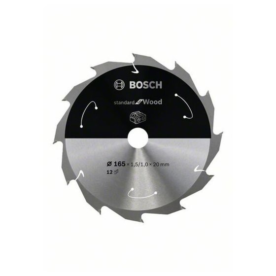 Bosch - Kreissägeblatt Standard for Wood ø165x1.5/1x20 Z 12