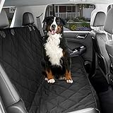 KOPEKS Hunde-Autositzbezug – schwarz, wasserdicht, rutschfest, gepolstert, gesteppt, mit Sitzankern und Wärmegurten