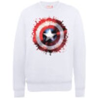 Marvel Avengers Assemble Captain America Art Shield Sweatshirt - White - XXL - Weiß