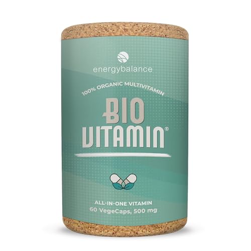 EnergyBalance BioVitamin® Kapseln zum Nachfüllen - 100% Nahrungsäquivalent - Vitamine und Mineralien - Vegan, Natürlich, Plastikfrei, Nachhaltig - 60 VegeCaps à 500 mg