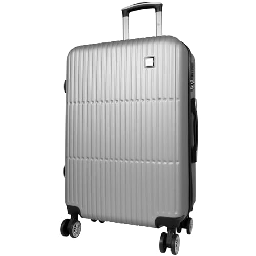 Trendyshop365 Koffer mittelgroß Hartschale Madrid 68cm 60 Liter 4 Rollen Silber